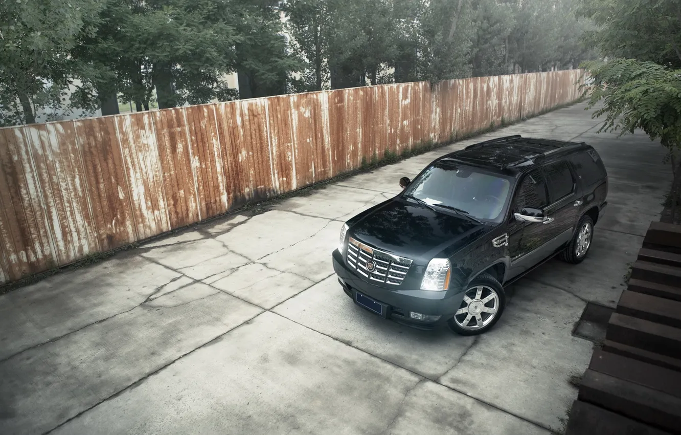 Photo wallpaper black, cadillac, escalade