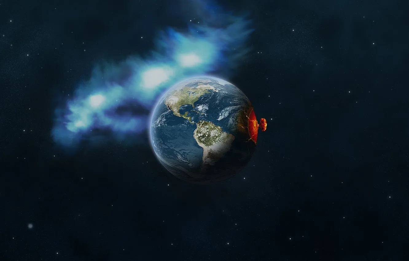 Photo wallpaper the explosion, earth, disaster