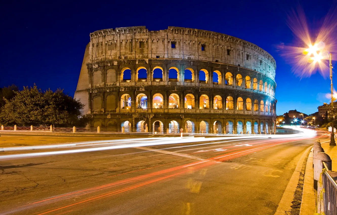 Photo wallpaper night, the city, Colosseum