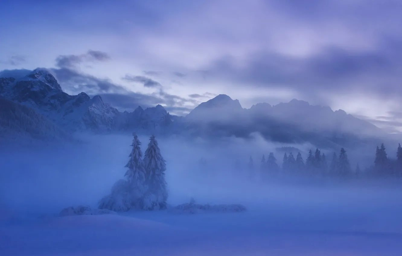 Photo wallpaper winter, snow, mountains, ate, Slovenia, Slovenia, The Julian Alps, Julian Alps