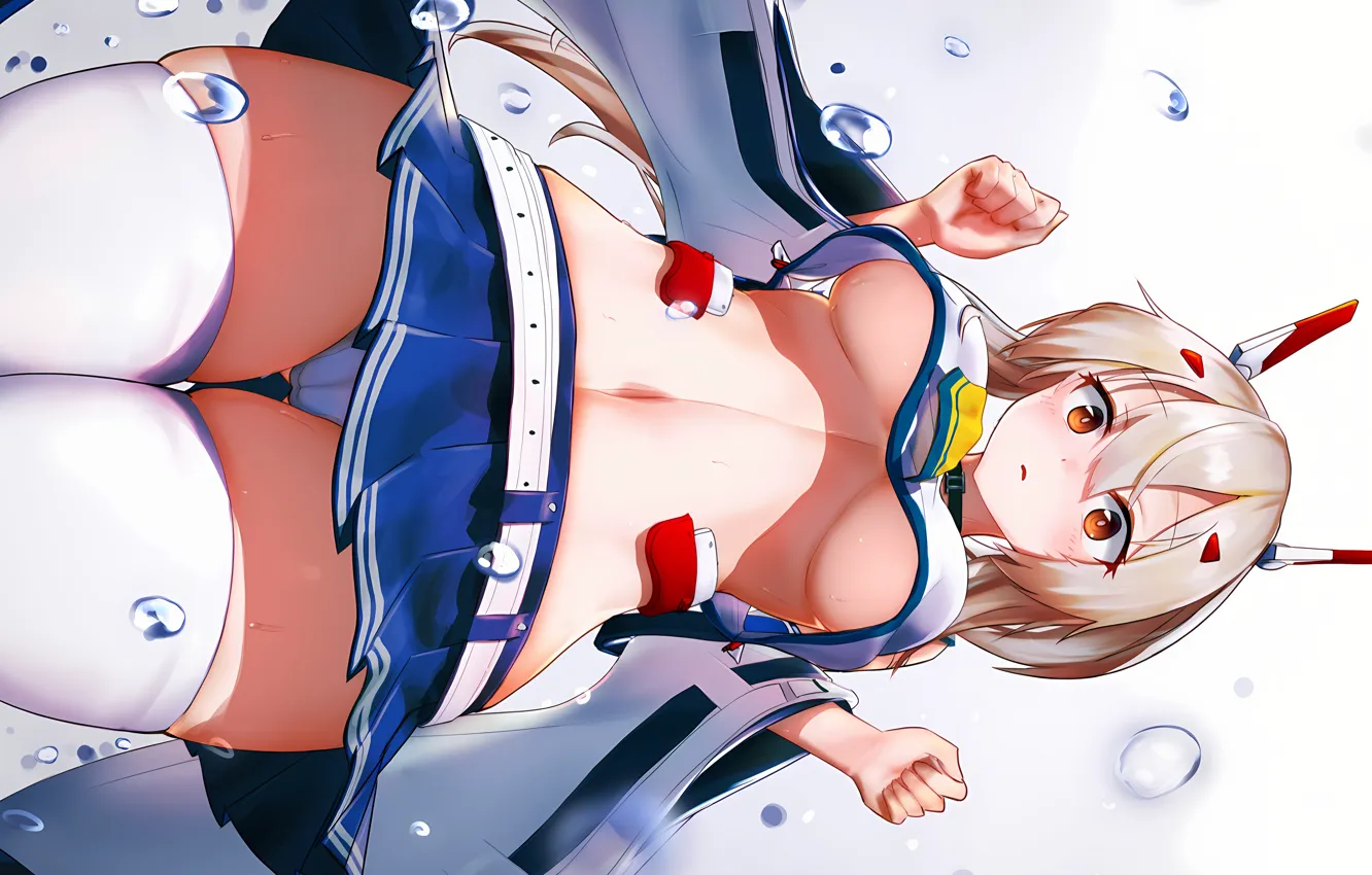 Photo wallpaper girl, sexy, lingerie, Cameltoe, panties, thighhighs, long hair, boobs