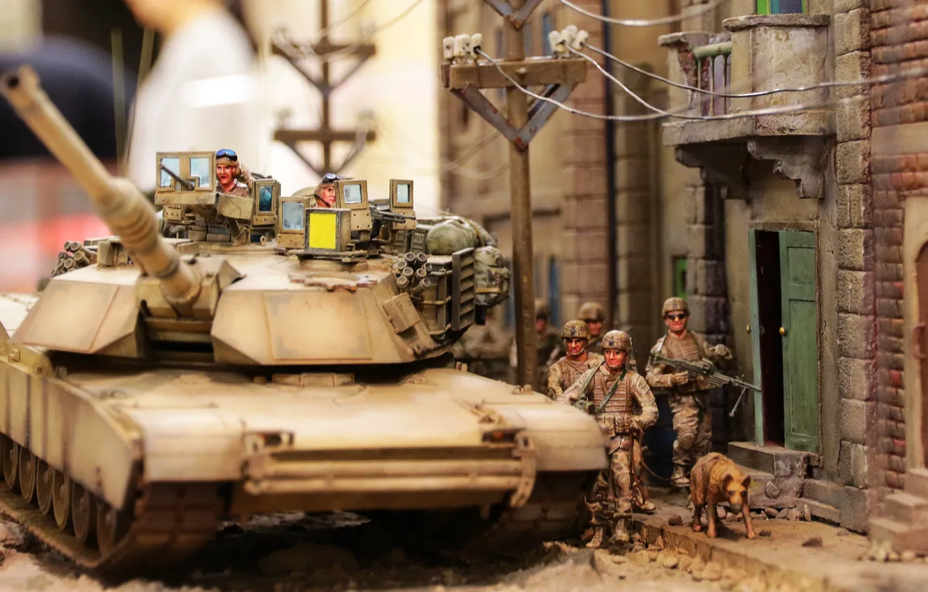 Photo wallpaper toy, Iraq, model, M1A1 Abrams