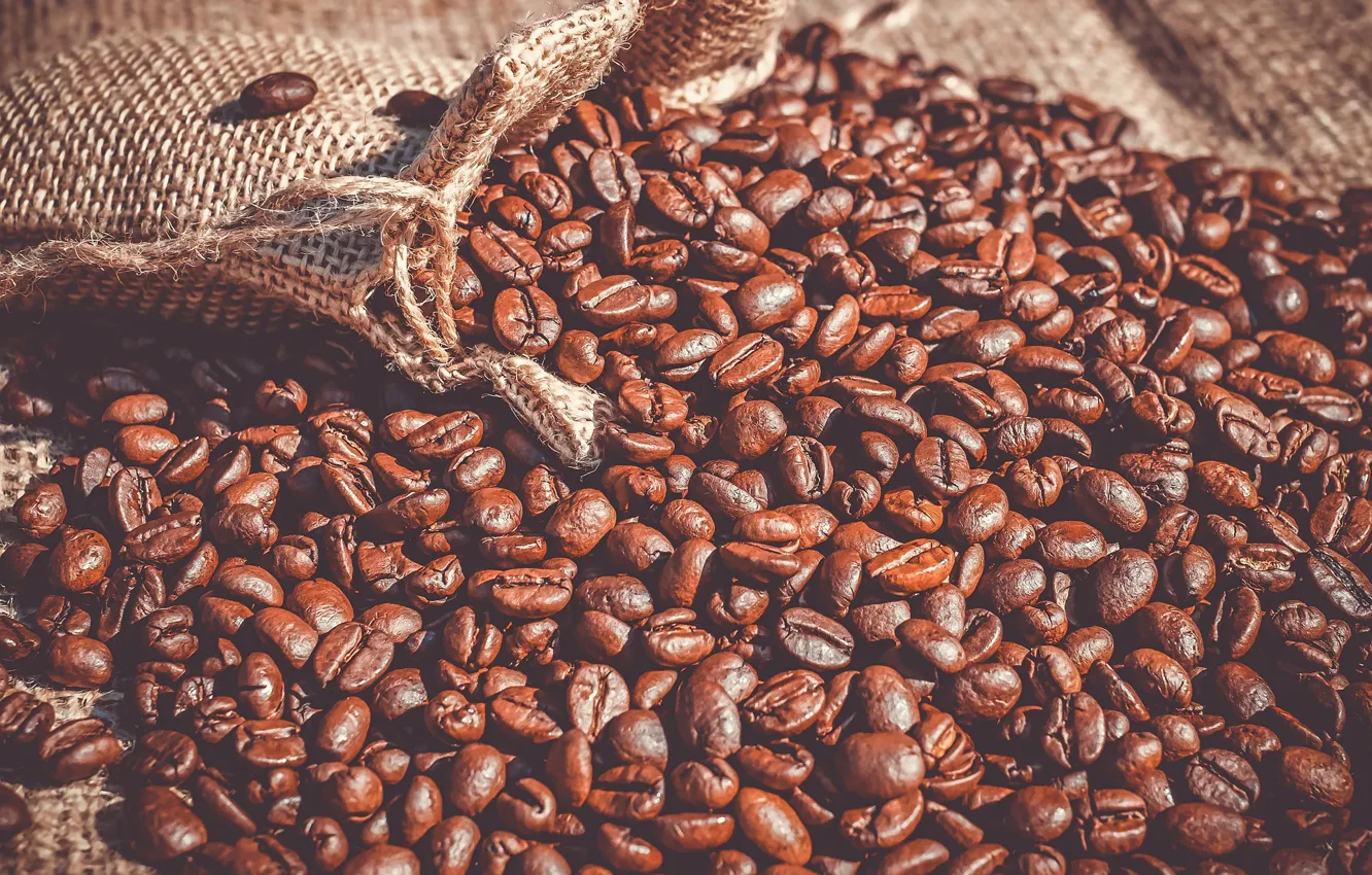 Photo wallpaper coffee, coffee beans, Bag