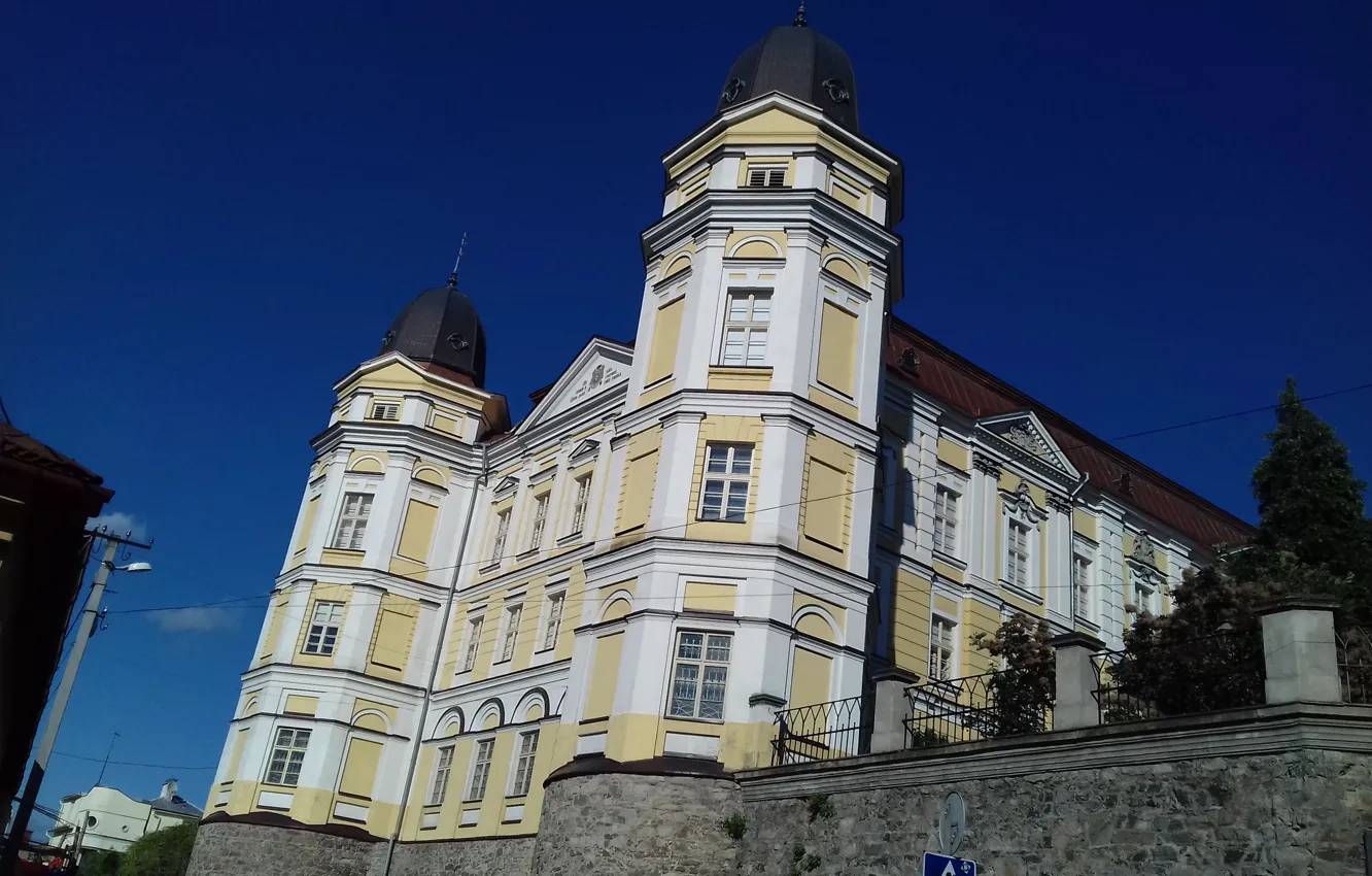 Photo wallpaper city, Ukraine, center, church, border, greek catholic church, Uzhgorod, uzhorod