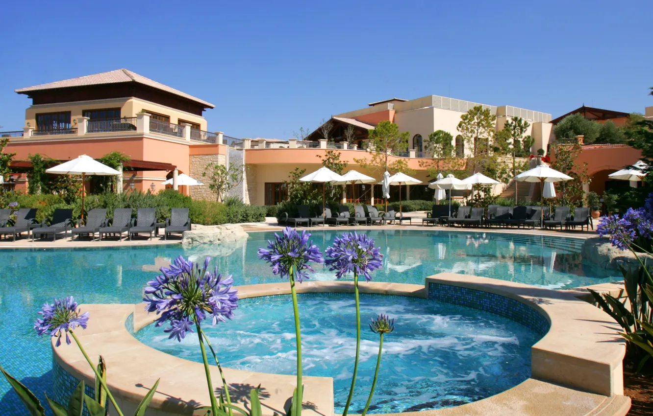Photo wallpaper pool, the hotel, resort