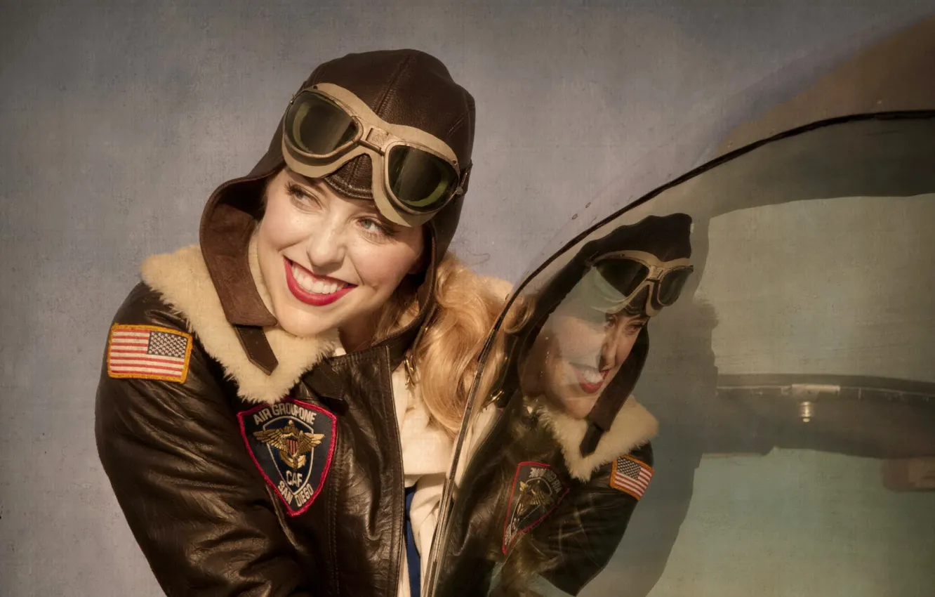 Photo wallpaper girl, the plane, Bailey, L-17