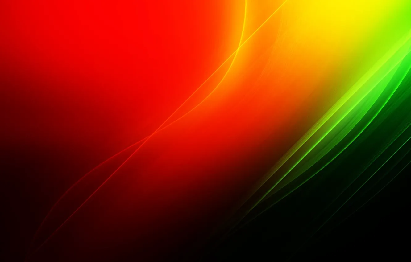 Photo wallpaper orange, red, green, A riot of colors