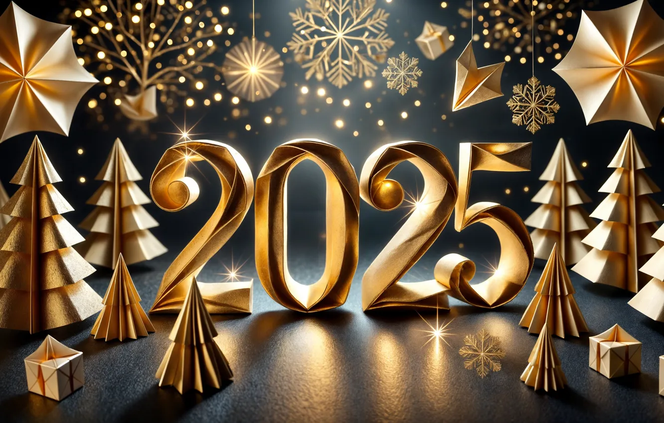 Photo wallpaper snowflakes, new year, herringbone, 2025