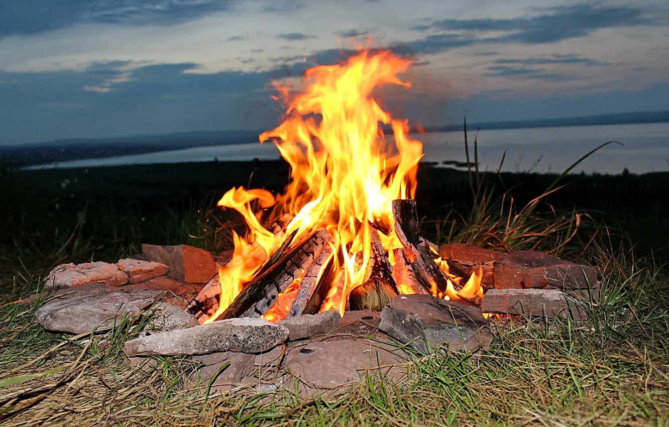 Photo wallpaper summer, lights, the fire