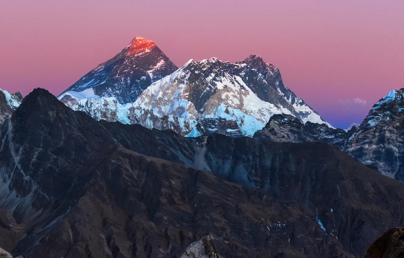 Photo wallpaper the sky, snow, mountains, nature, rocks