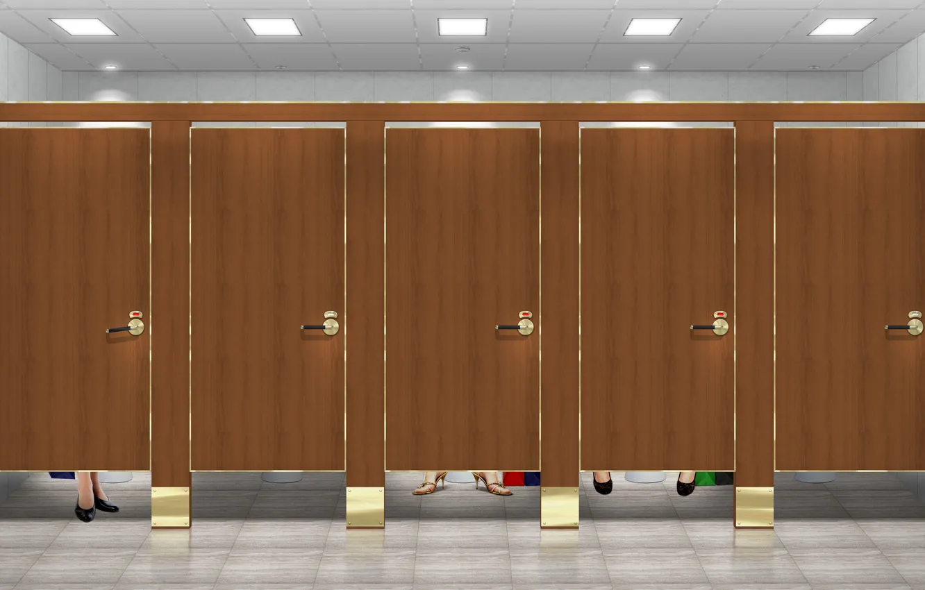 Photo wallpaper bathroom, toilet, public restroom