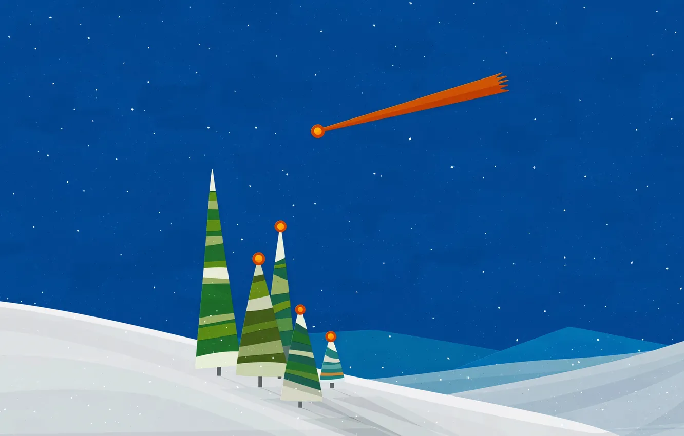 Photo wallpaper nature, tree, ate, comet, vladstudio