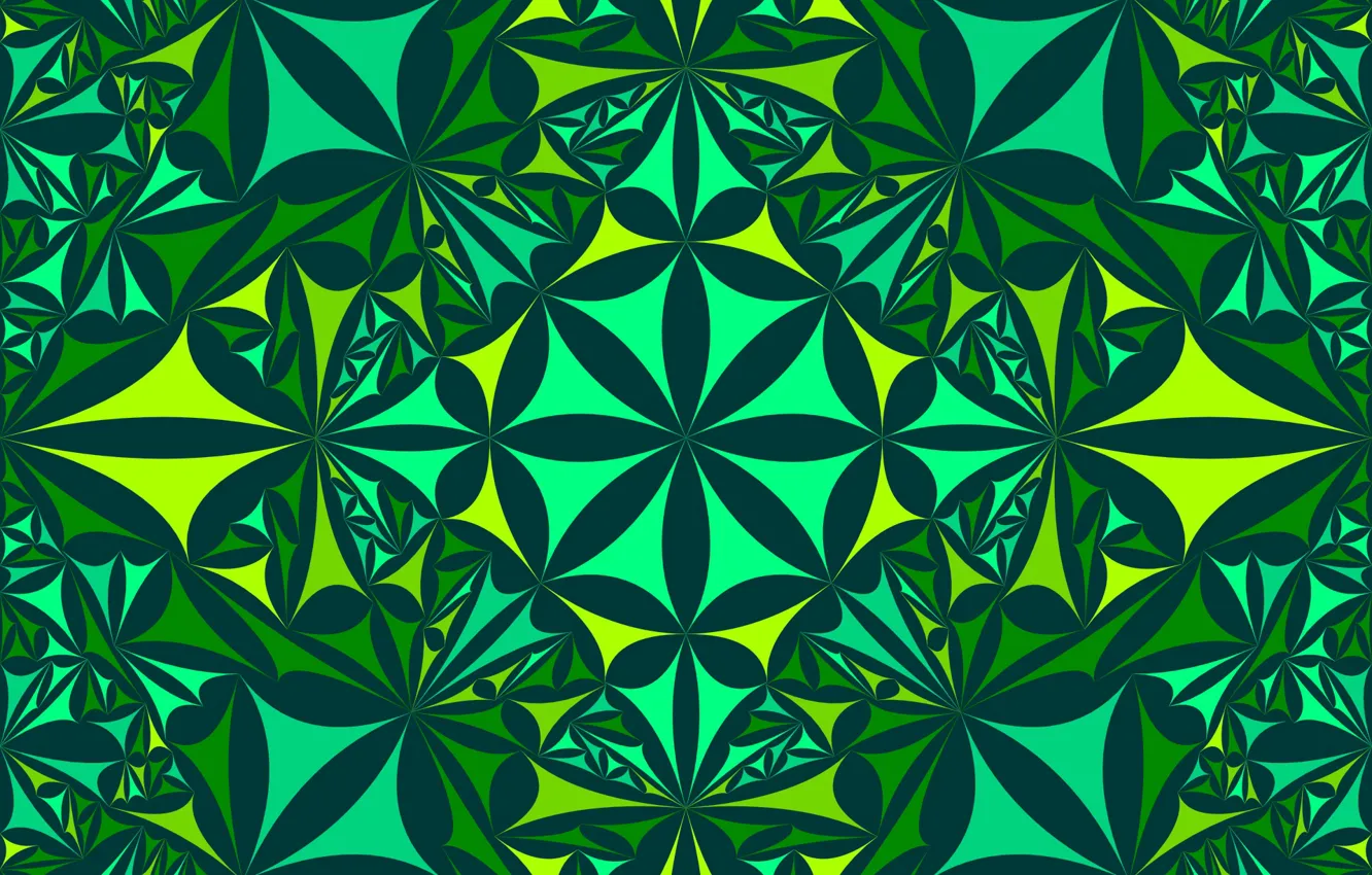 Photo wallpaper abstraction, green, geometry, kaleidoscope
