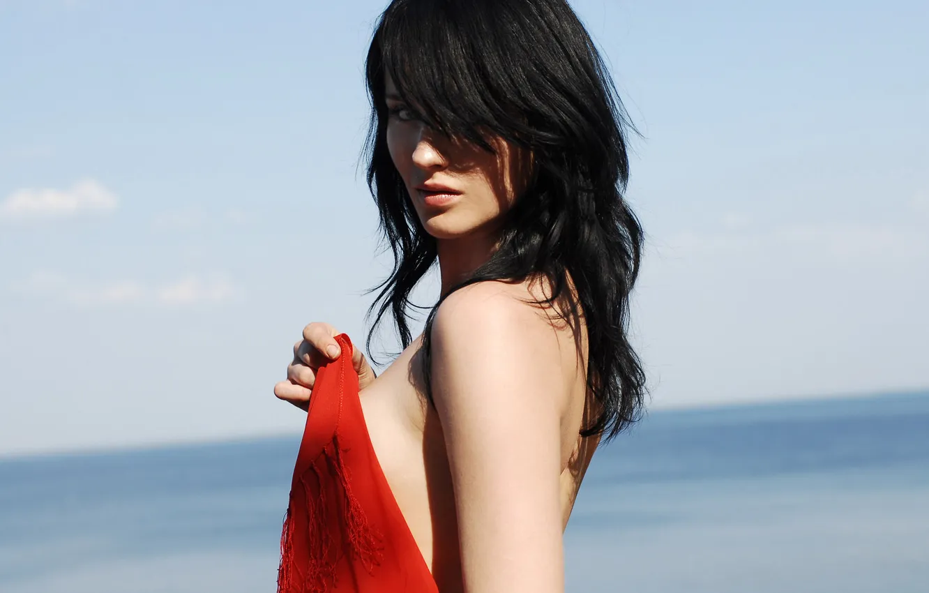 Photo wallpaper look, girl, beautiful, girls Wallpaper, women, brunette, brunettes