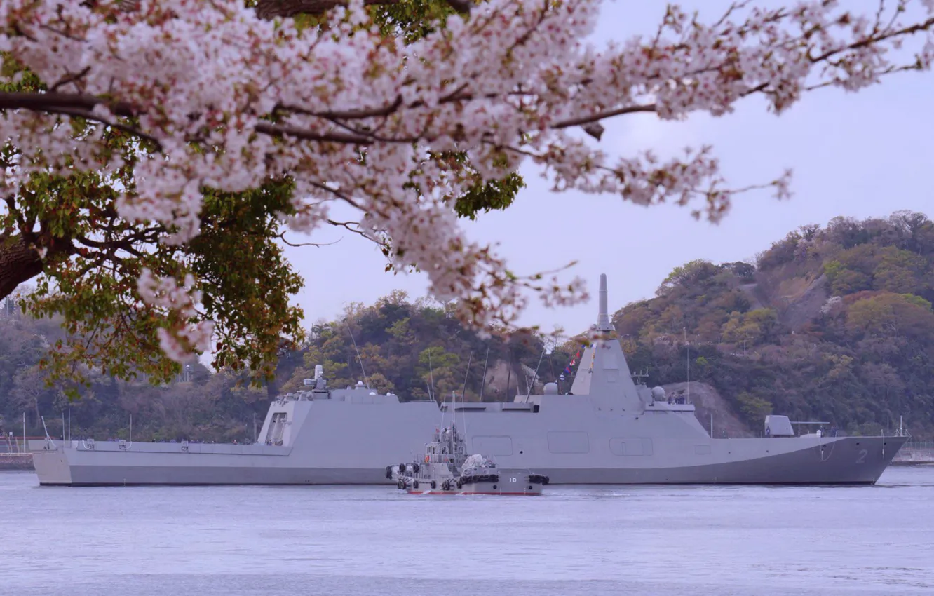 Photo wallpaper Japan, frigate, JS Kumano, FFM-2