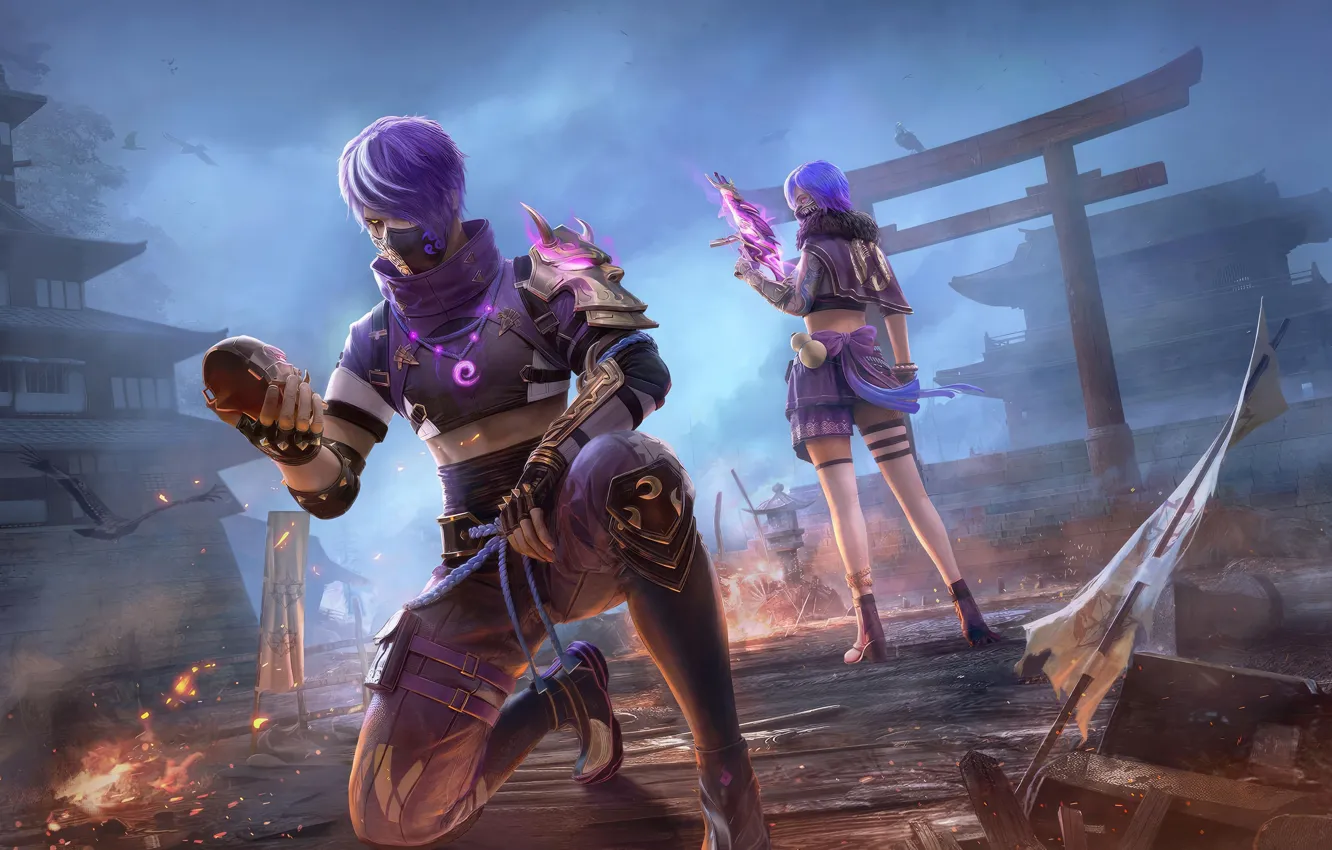 Photo wallpaper the game, the situation, guy, game, two, characters, partner, The roof of the house