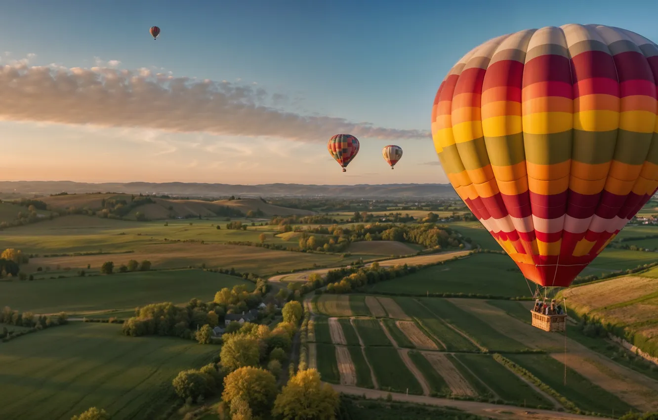 Photo wallpaper flight, balloon, AI art
