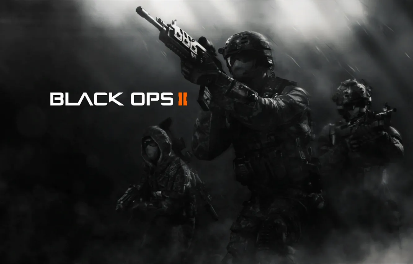 Photo wallpaper soldiers, call of duty, weapon, cod, shooter, future, black ops 2