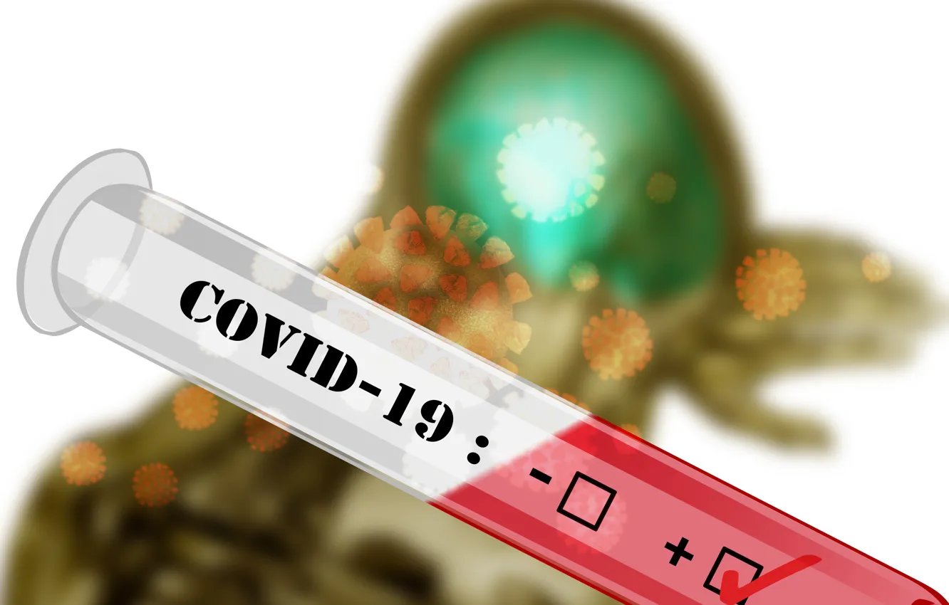 Photo wallpaper Warning, Virus, Danger, Test, Coronavirus, Covid-19, Pandemic, Coronavirus