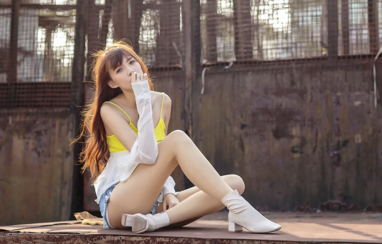 Photo wallpaper pose, girl, Asian