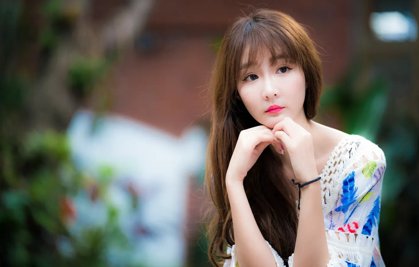 Photo wallpaper girl, Asian, cutie