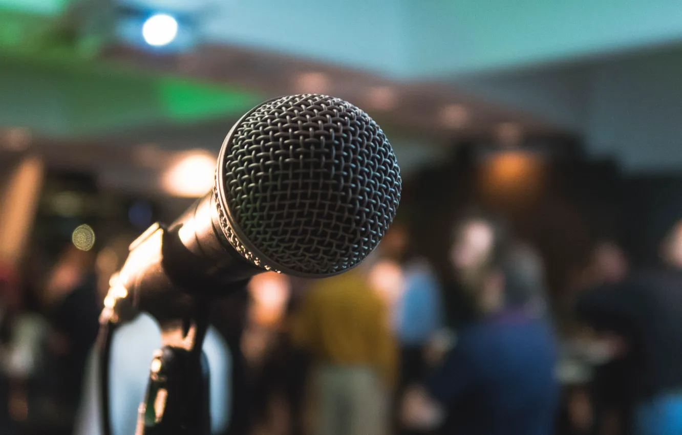 Photo wallpaper people, scene, microphone, closeup