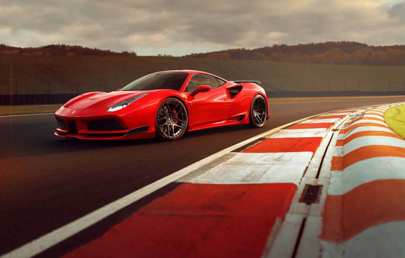 Photo wallpaper Ferrari, supercar, Ferrari, GTB, Novitec Rosso, 488