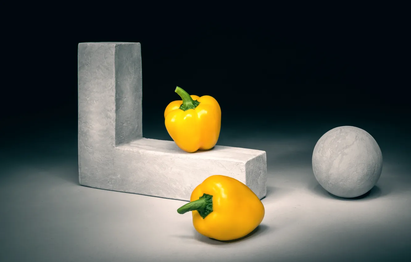 Photo wallpaper figure, pepper, Yellow bell peppers