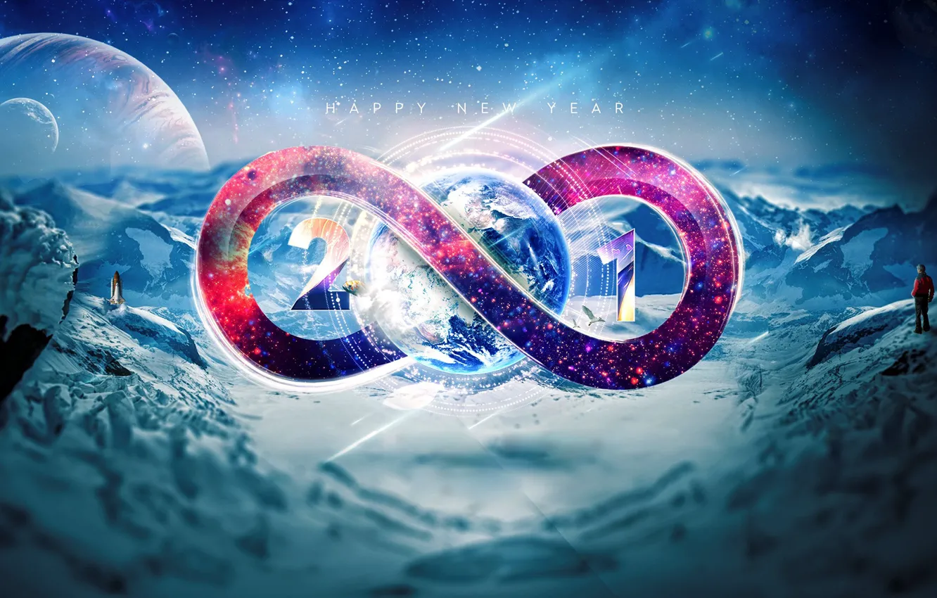 Photo wallpaper winter, snow, 2018