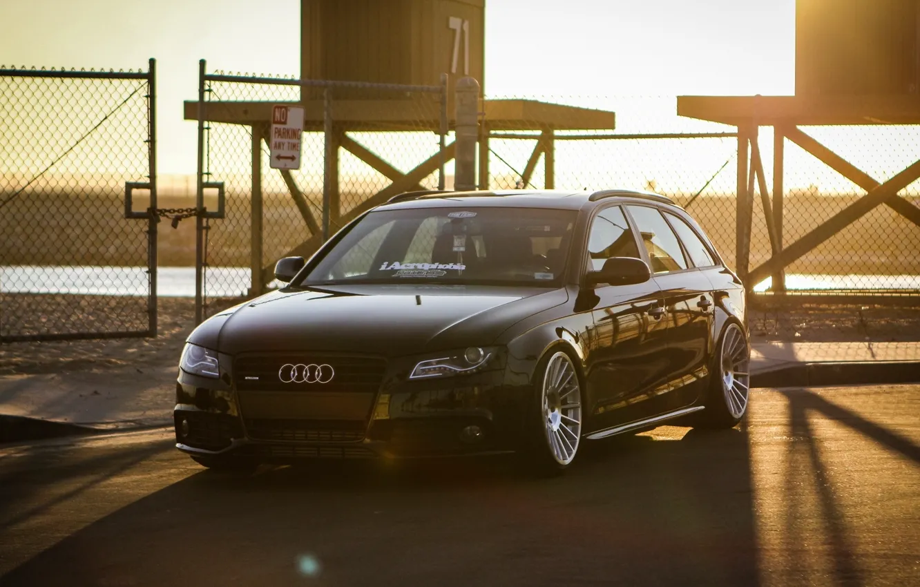 Photo wallpaper Audi, wheels, black, wagon, before