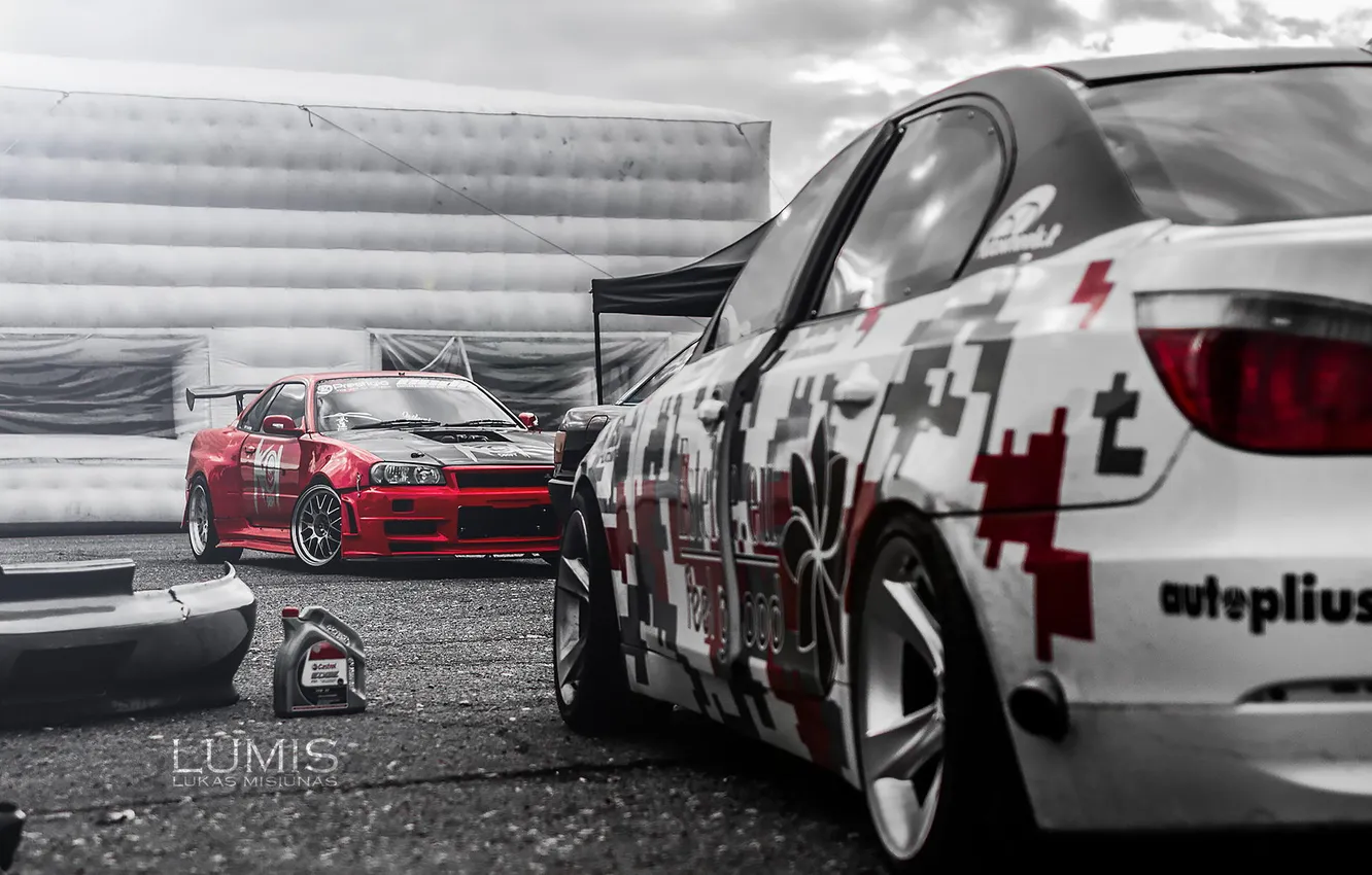 Photo wallpaper machine, auto, BMW, Nissan Skyline