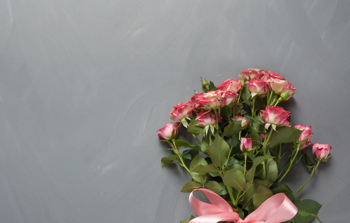 Photo wallpaper roses, bouquet, tape, pink, roses, Lazhko Svetlana