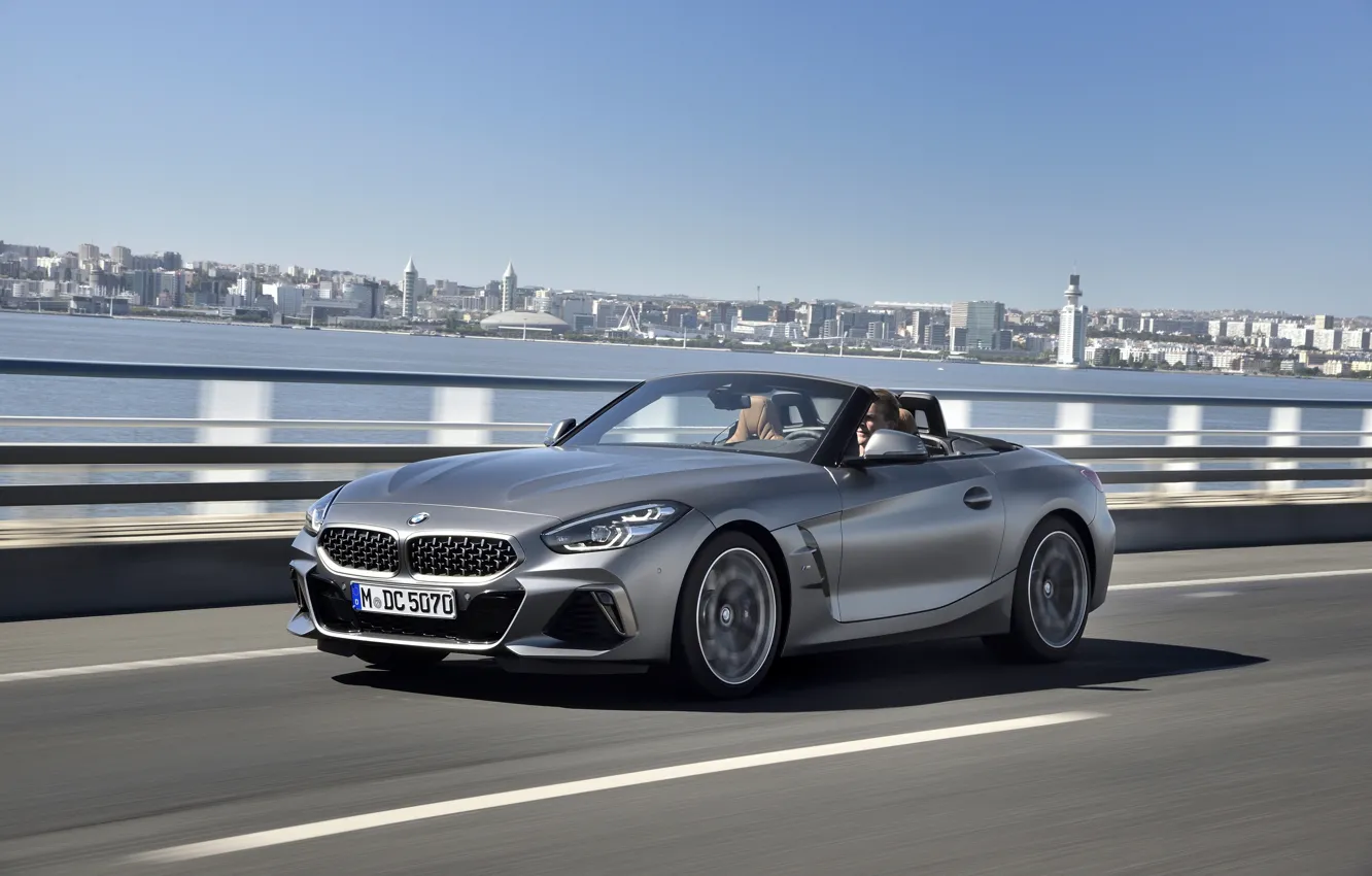 Photo wallpaper the city, grey, BMW, Roadster, BMW Z4, M40i, Z4, 2019