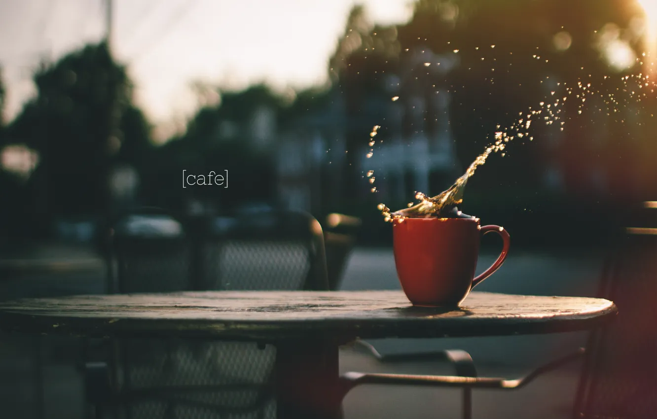 Photo wallpaper squirt, the city, coffee, splash, Cup, cafe