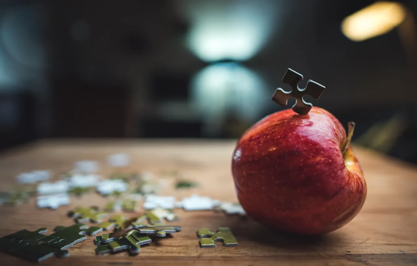 Photo wallpaper background, apples, puzzle
