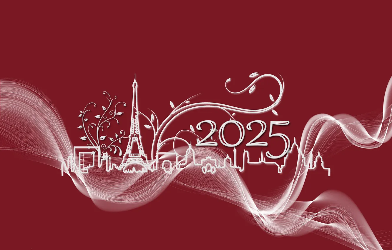 Photo wallpaper Paris, new year, 2025