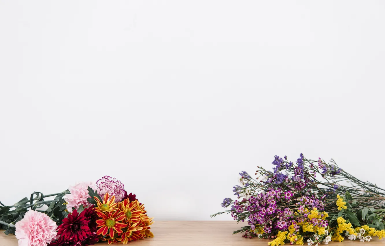 Photo wallpaper flowers, bouquet, chrysanthemum, wildflowers