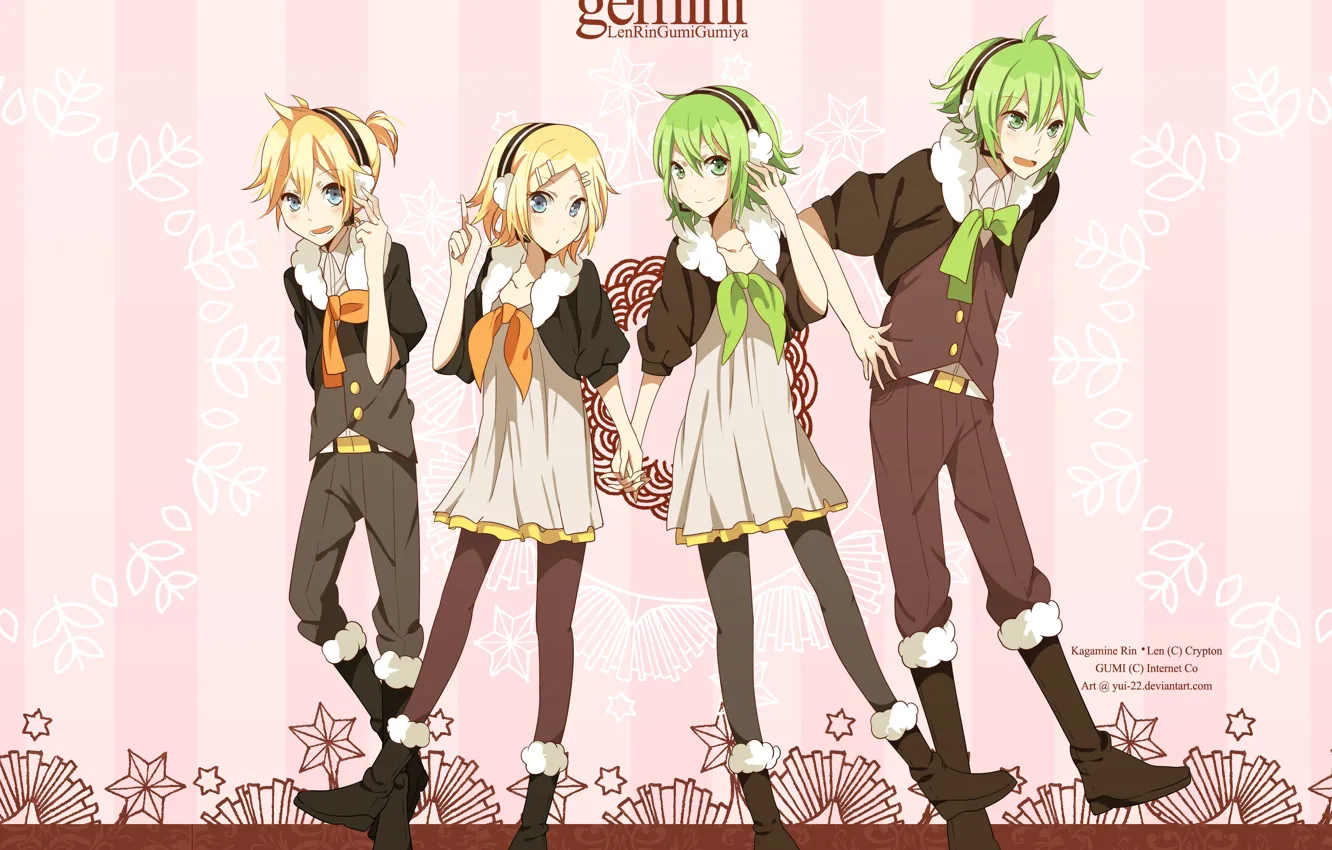 Photo wallpaper background, group, anime, art, vocaloid, Vocaloid, characters