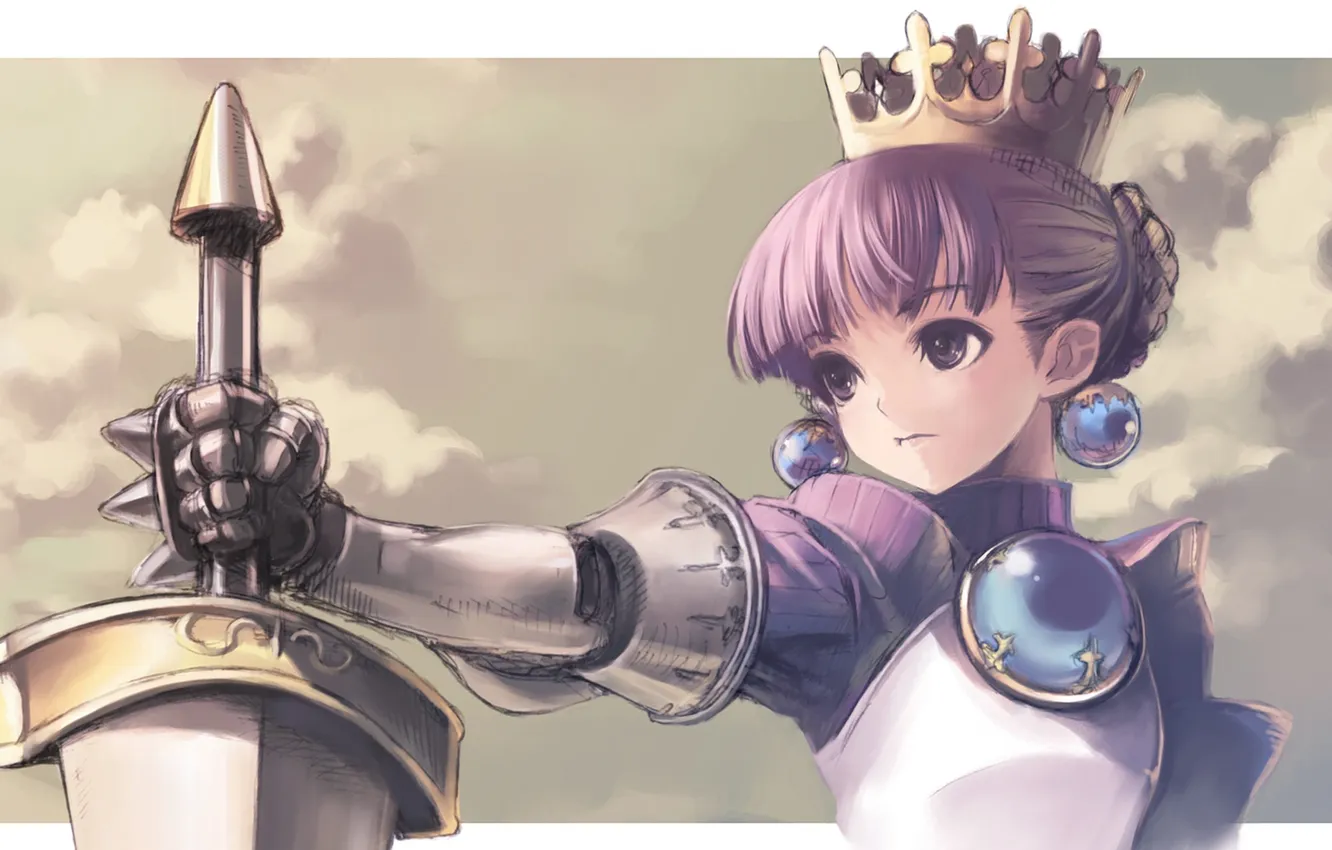 Photo wallpaper girl, figure, sword, crown, sphere, gradriel, kawa bring stock live, princess crown