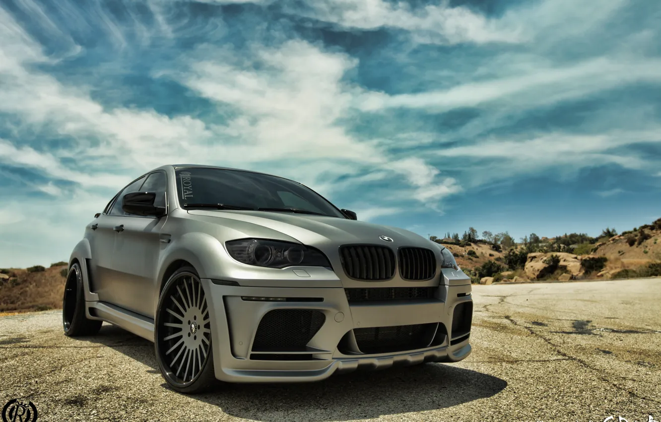 Photo wallpaper road, the sky, the sun, clouds, tuning, bmw, BMW, tuning