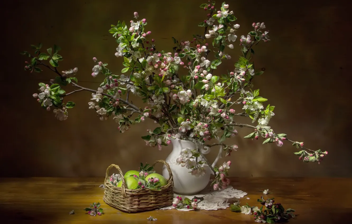 Photo wallpaper branches, apples, bouquet, Apple