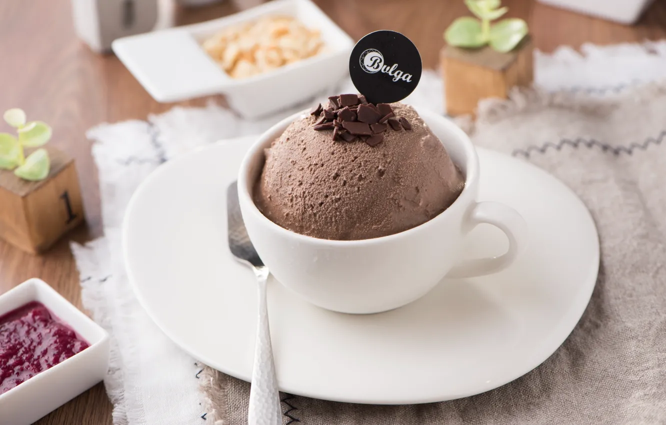 Photo wallpaper ice cream, Cup, dessert
