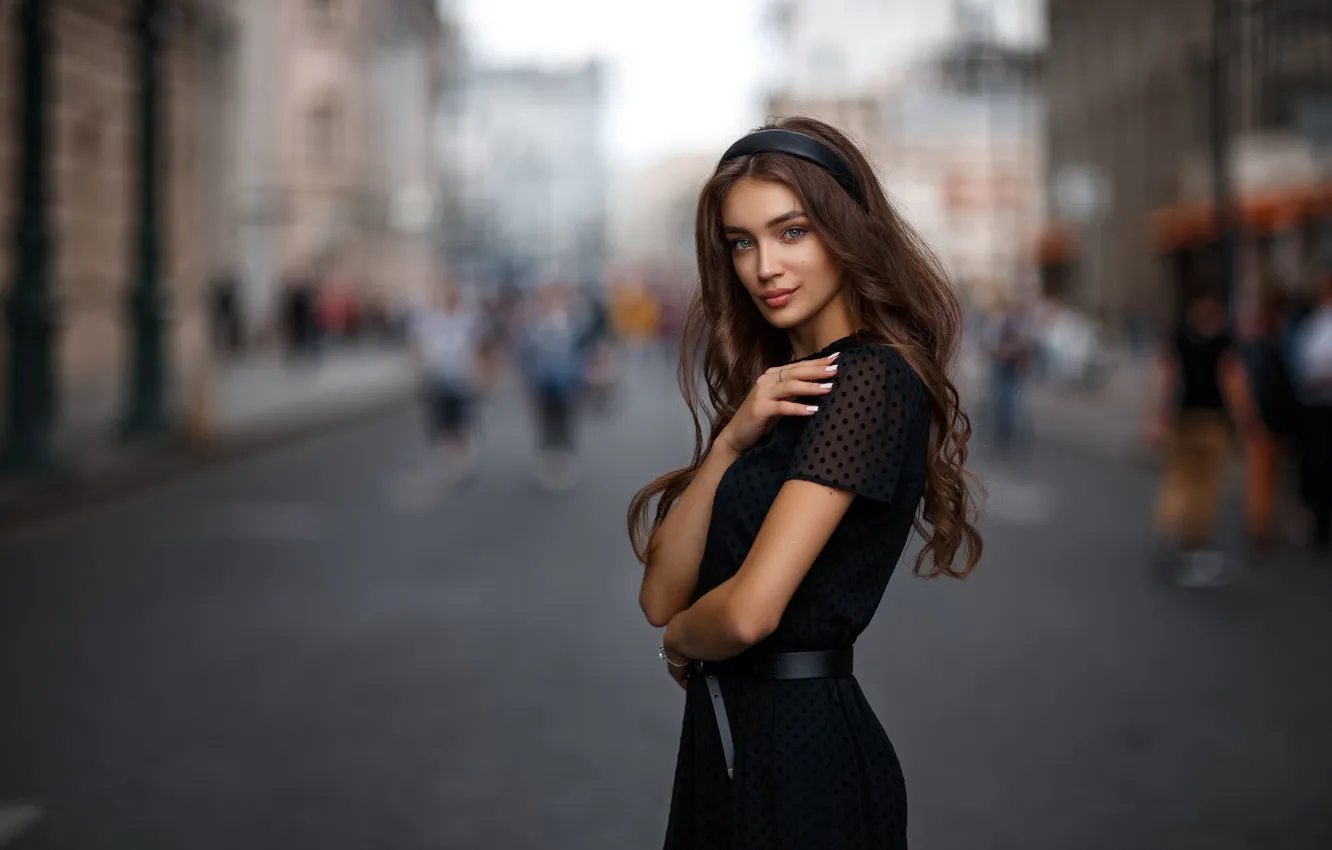 Photo wallpaper girl, model, blurred background