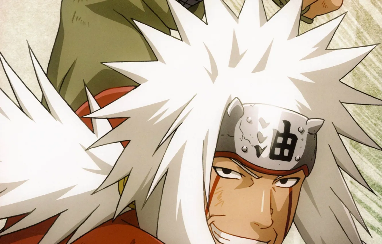 Photo wallpaper Naruto, white hair, fist, grin, ninja, sensei, Jiraya, naruto shippuuden