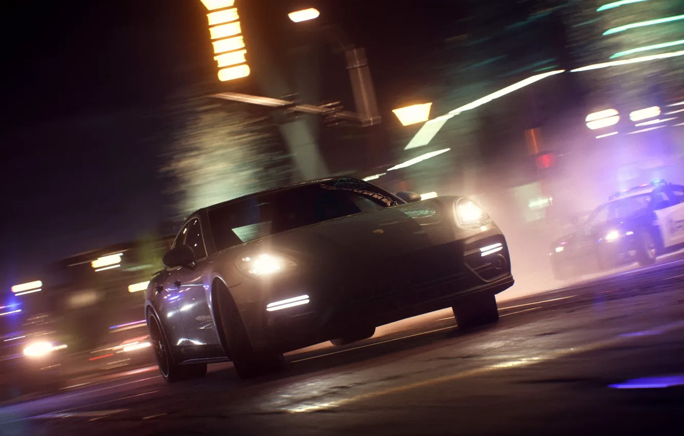 Photo wallpaper car, city, game, Need for Speed, cars, police, street, speed