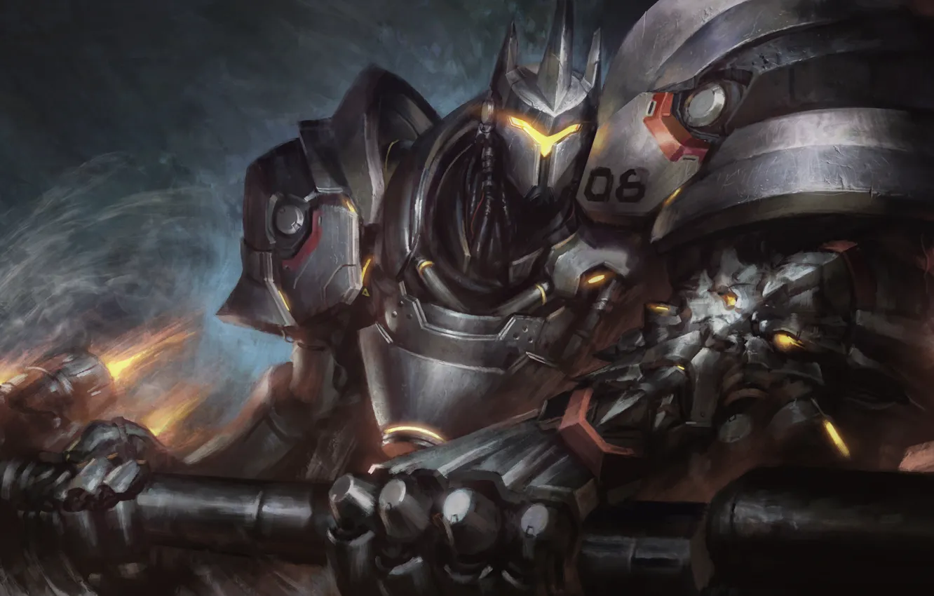 Photo wallpaper Blizzard, robot, art, mech, Overwatch, Reinhardt, Reinhardt Wilhelm