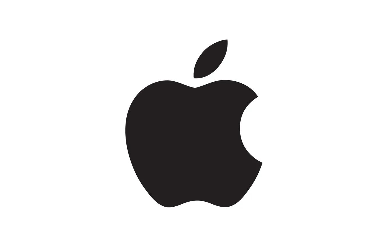Photo wallpaper apple, Apple, white, black, fon