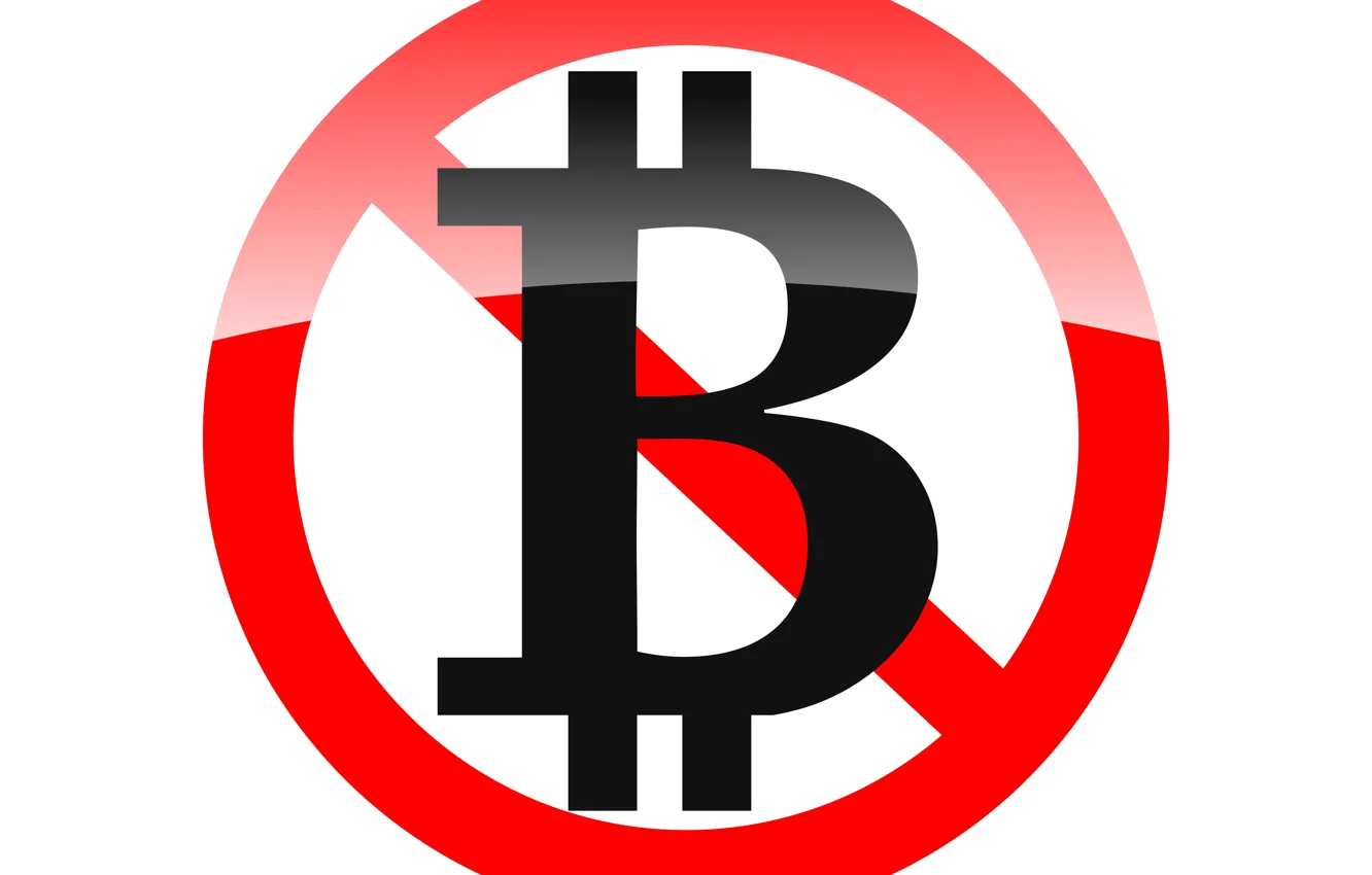 Photo wallpaper sign, red, stop, fon, bitcoin, bitcoin, btc