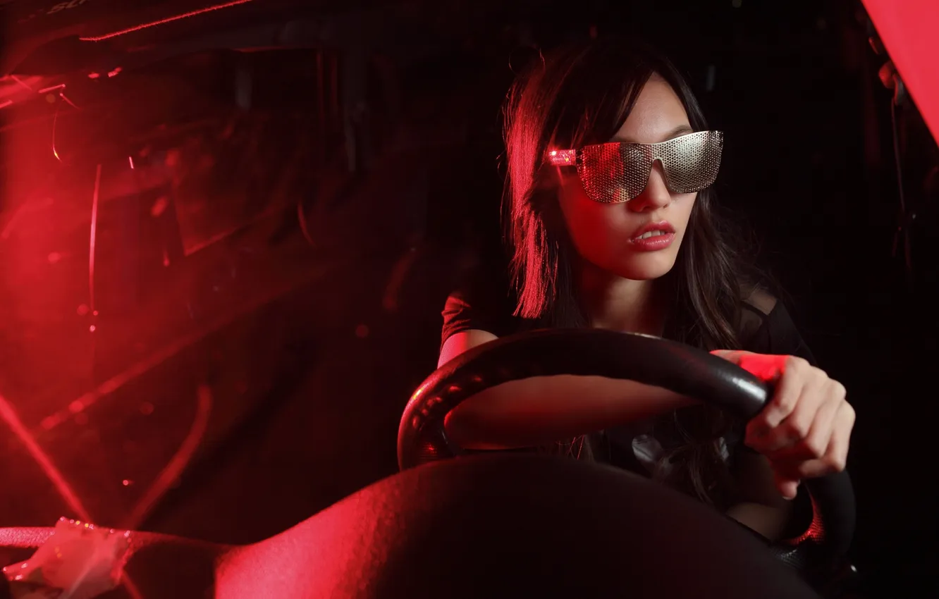 Photo wallpaper car, red, pretty, Catherine Timokhina