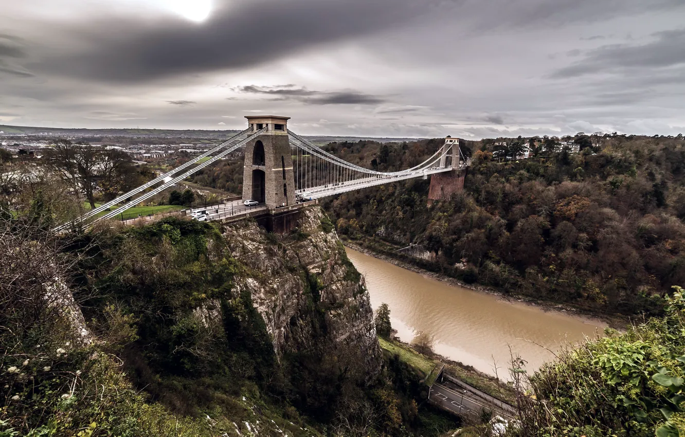 Photo wallpaper England, Bristol, Clifton Suspension Bridge